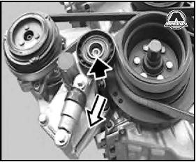 Замена ремня привода компрессора кондиционера BMW 7