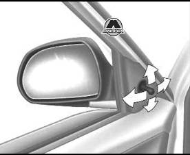 Регулировка положения наружных зеркал Hyundai Elantra HD