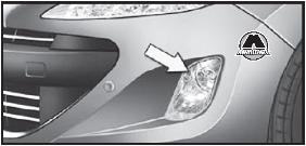 Замена ламп в противотуманных фарах Peugeot 308