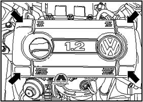 Снятие крышки цепи привода ГРМ VW Polo