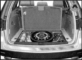 Бортовой инструмент и запасное колесо Volkswagen Touareg