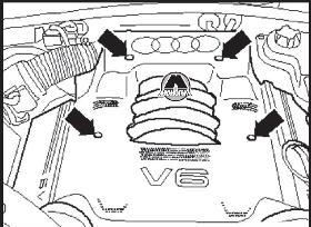 Снятие крышки левой головки блока цилиндров Audi A6