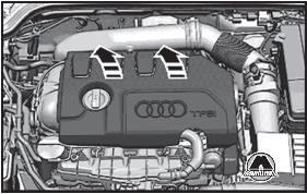 Снятие и установка кожуха двигателя Audi Q3