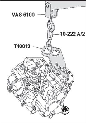 Отсоединение двигателя Audi Q3