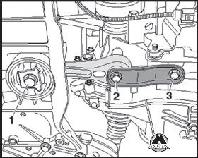 Снятие и установка маятниковой опоры Audi Q3