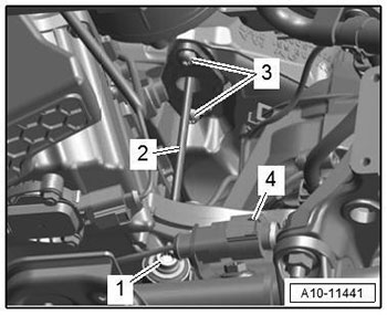 Снятие и установка опорного кронштейна подушки двигателя Audi Q7 с 2015 года