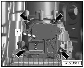 Снятие и установка опоры коробки передач с подушкой коробки передач Audi Q7 с 2015 года