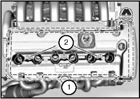 Снятие и установка уплотнения крышки головки блока цилиндров BMW 7