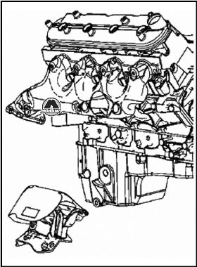Снятие монтажных опор двигателя с правой стороны Cadillac Escalade