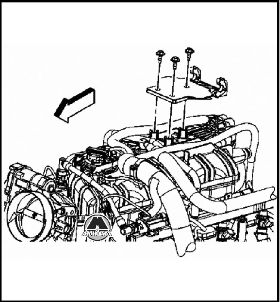 Снятие верхнего защитного кожуха двигателя Cadillac Escalade