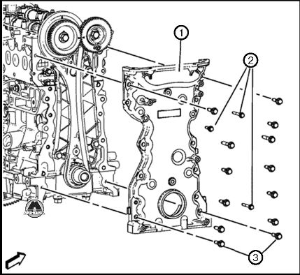 Снятие и установка передней крышки двигателя Chevrolet Captiva