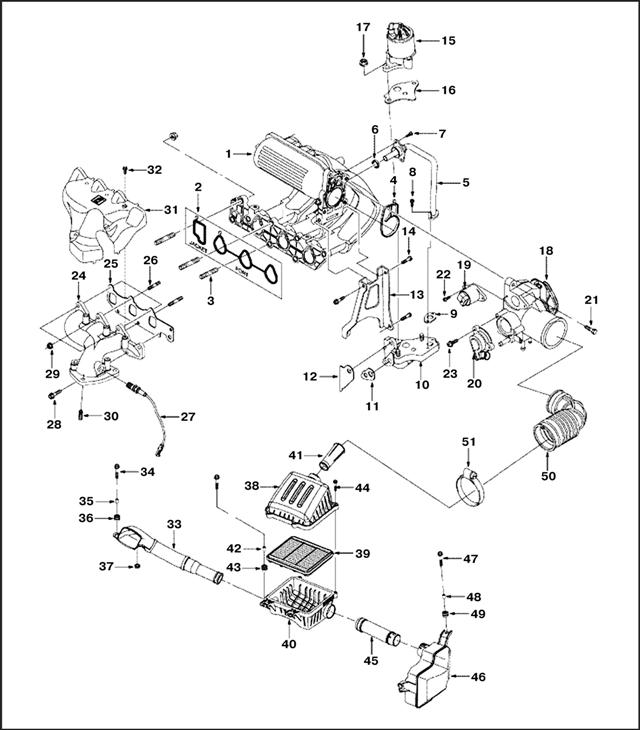 Коллектор и воздушная система Chevrolet Matiz