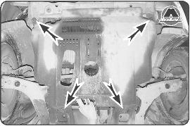 Снятие и установка защиты двигателя Daewoo Lanos