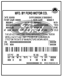 Сертификационный ярлык Ford Explorer