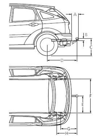 Точки установки буксировочного оборудования Ford Focus