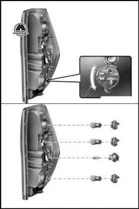 Замена лампы заднего комбинированного фонаря Hyundai H1 Grand Starex