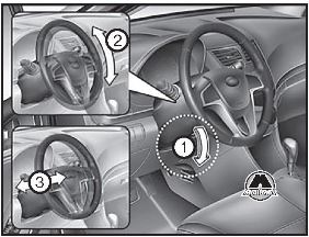 Регулировка угла наклона рулевого колеса Hyundai Solaris 2015