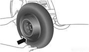 Следите за тем, чтобы при установке запасное колесо было обращено колпачками ниппелей наружу