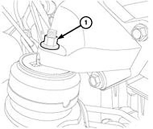 Отвернуть гайки крепления (1) левой и правой опоры двигателя