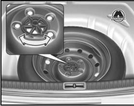 Извлечение и хранение запасной шины Kia Cerato New