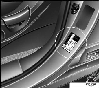 kia sportage табличка технических характеристик,значений давления в шинах