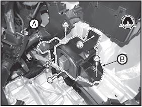 Снятие и установка монтажного кронштейна коробки передач KIA Sportage