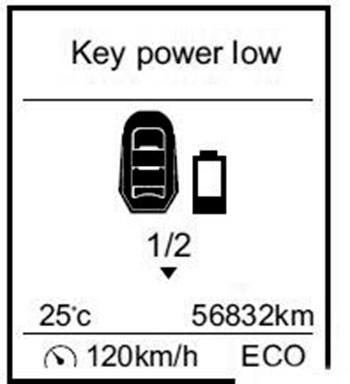 Тревожное сообщение о разряде батарейки ключа Lifan X70