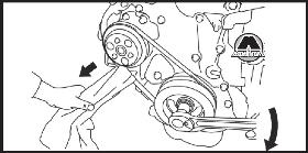 Снятие/установка ремня привода водяного насоса Mazda 6