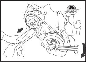 Снятие/установка ремня привода водяного насоса Mazda CX5