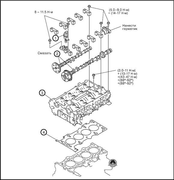 Снятие и установка головки блока цилиндров Mazda CX-7