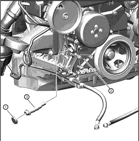 Снятие и установка натяжителя цепи привода газораспределительного механизма Mercedes C204