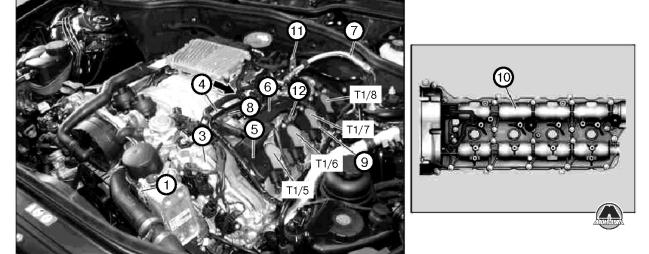 Замена крышки головки блока цилиндров Mercedes S-класс w221
