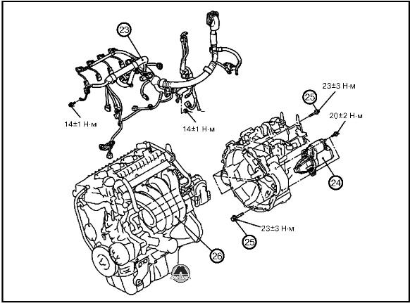 Снятие и установка двигателя Mitsubishi Colt