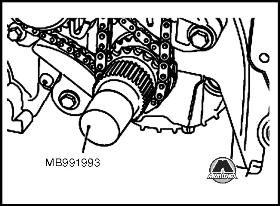 Установка крышки цепи привода ГРМ Mitsubishi Colt