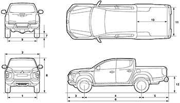 Техническая информация автомобиля Mitsubishi L200 с 2019 года