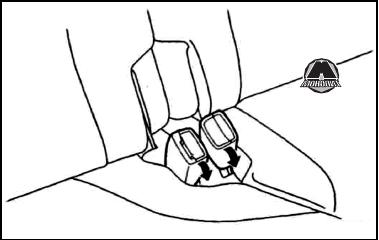mitsubishi grandis расположение ремней безопасности задних сидений, когда они не используются