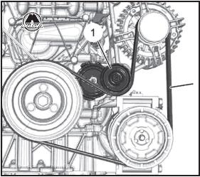 Снятие/установка ремня привода навесного оборудования Peugeot 301
