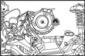 Отсоединение двигателя Porsche Cayenne 957