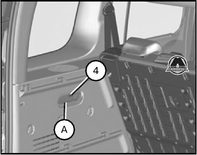 renault kangoo фонарь освещения багажного отделения (a) в зависимости от комплектации автомобиля