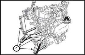 Установка двигателя на сборочный стенд Renault Lodgy