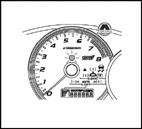 Индикатор, световой и звуковой сигнал повышенных оборотов двигателя Subaru Impreza