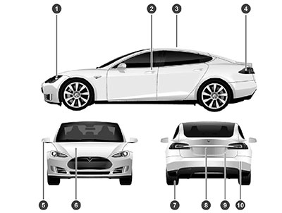 Экстерьер Tesla Model S c 2012 года