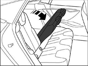 Складывание спинок заднего сиденья Tesla Model S c 2012 года