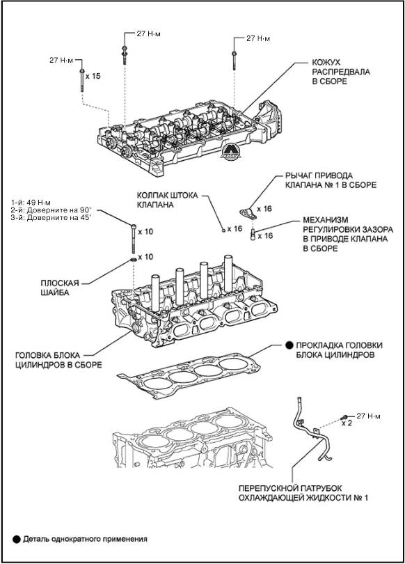 Прокладка головки блока цилиндров Toyota Avensis