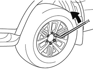 Замена колеса со спущенной шиной Toyota Fortuner с 2015 года