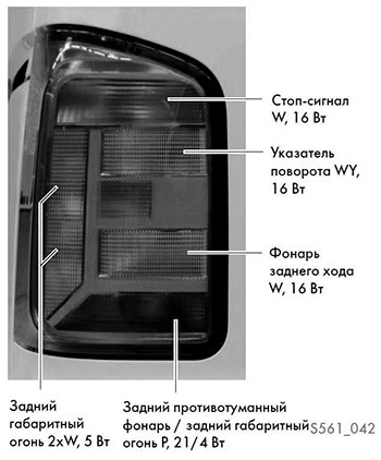 Задние фонари Volkswagen Transporter T6
