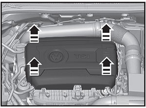 Снятие и установка кожуха двигателя Volkswagen Atlas с 2017 года