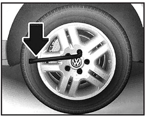 Ослабление колесных болтов VW Touareg с 2018 года