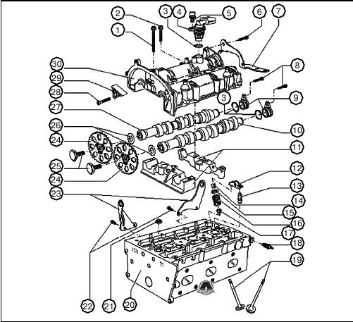 volkswagen polo  бензиновый двигатель объемом 1,2 л головка блока цилиндров и газораспределительный механизм двигатели с кодом azq, bme, bzg