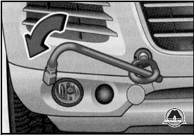 Монтаж буксирной проушины спереди Volkswagen Touareg